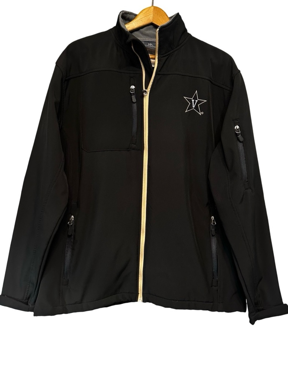 Knights Apparel Black Vanderbilt Commodores Full Zip Jacket Large Embroidered